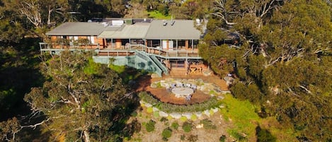 Aerial view of the house