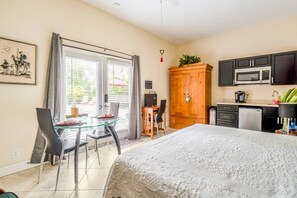 Bright room facing the pool, black out curtains for a dark room at night