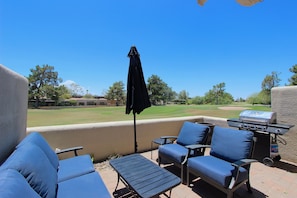 Patio off living room.