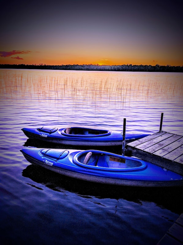 Explore the lake with the kayaks; two are included for your enjoyment.