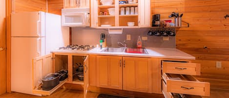 Cabin with fully stocked kitchen