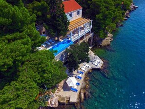 Luxury Beachfront villa Dubrovnik Sea Diamant with private pool and private beach 