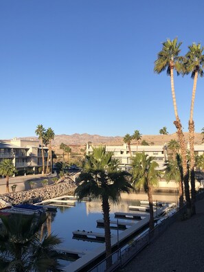 Back balcony view of the Laguna and mountains