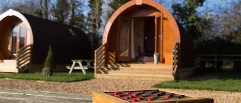 The outside of our Glamping Pods