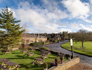 Looking out to the village from our pub The Norman Knight