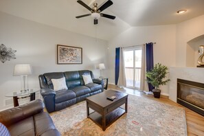 Living Room | Deck Access | Gas Fireplace | Open Floor Plan | Board Games