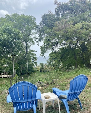 Great spot to enjoy your coffee and listen to the waves!