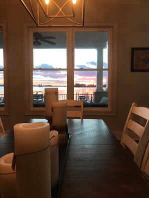 Dining room table and view