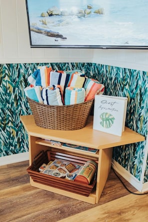 Beach Towels and Games for your Family, and a Guest Information Book (please consult for important information on the home, some history, rules and safety, and personal recommendations)