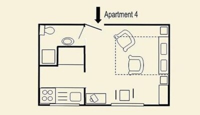 Apartment 4 - Budget, Garden level