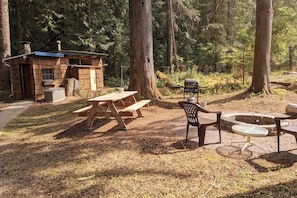  Fire pit, picnic table and propane grill for exclusive use of Fir Cabin