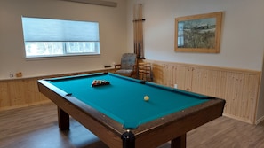 Pool Table in the Great Room complete with accessories for your enjoyment.