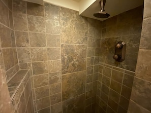 Lower level newly remodeled bathroom shower