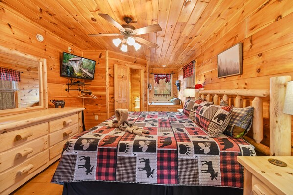 Master bedroom with all new furniture and bedding.  Cable-equipped TV.