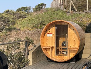 sauna on back deck