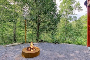 Serenity's crackling firepit