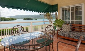 Patio and bird island