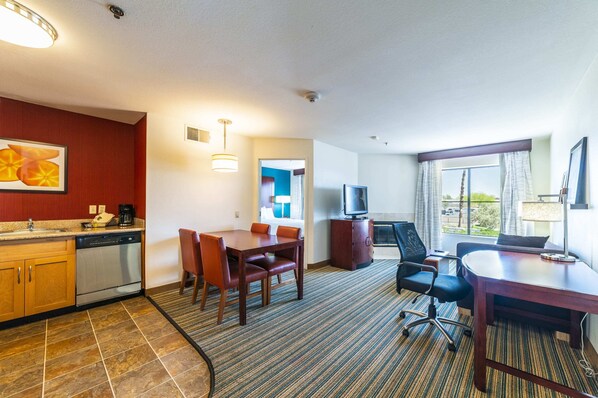 Check out this 2bd floorplan, other bedroom room is opposite the desk wall. So comfortable for a family and can sleep 6.