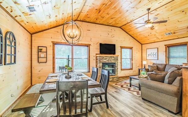 Enjoy the open-floor-plan upstairs living space