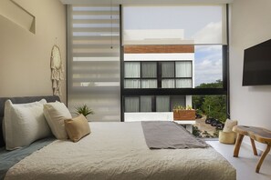 Feel the cool evening breeze as you open the large windows