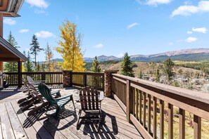 Exterior: Large deck, enjoy gorgeous west-facing mountain views and sunsets over the ski area