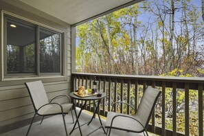 Private deck looking out into the trees