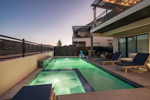 Beautiful private pool, hot tub, basketball, waterfalls, chairs