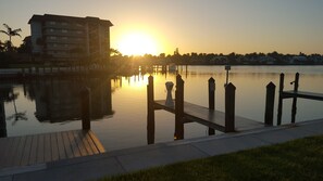 Sunrise over our dock.
