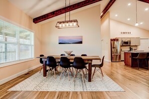 Dining table seating for up to eight