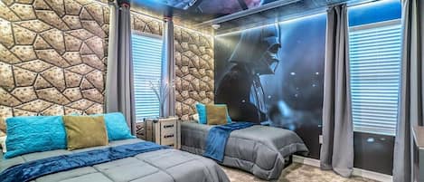 Feel like a Jedi Knight about to take on Darth Vader in the Death Star in this Star Wars themed room