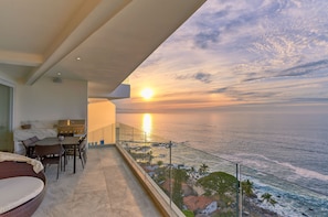 Enjoy breathtaking sunsets from the private terrace