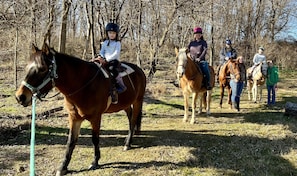 Guests enjoying the year-round trail ride experience.
(add’tl fee)