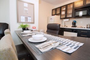 Convenient dining space and kitchen area