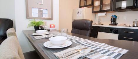 Convenient dining space and kitchen area
