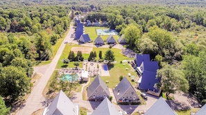 Arial view of the resort and amenities