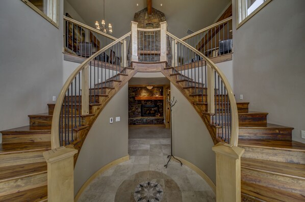 beautiful dual spiral staircase