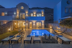Lindos Villa Agape main building, large private swimming pool,outdoor living roo