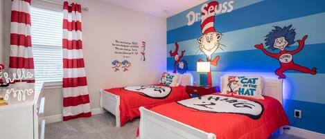 Dr. Seuss room "Thing 1 & 2"