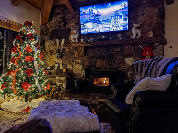 Wood burning fireplace