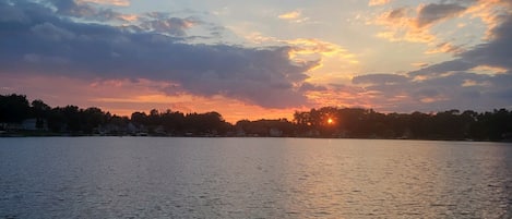 Lake view at sunset from the deck