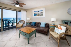 Living Room - Take in the tranquilizing view of the Gulf from the living room and your Gulfside balcony.
