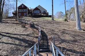 View from the lake up to the house