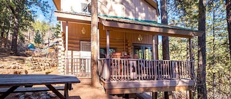 Nestled into the trees with a short walk to  Vallecito Lake and lake access!