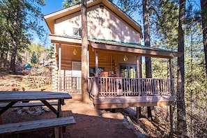 Nestled into the trees with a short walk to  Vallecito Lake and lake access!