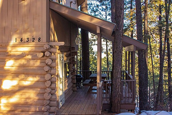 A short walk to the lake, enjoy time under the covered deck and watch wildlife!