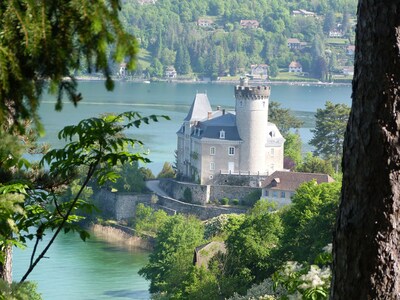 Logement avec terrasse SUR LAC, dans résidence avec PLAGE et ponton PRIVEE