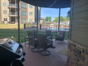 Poolside condo!  Yard games, grilling, hanging out and swimming...