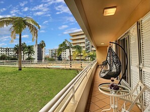 Relaxing apartment balcony with deck chairs. #sun #wine # garden # poolview #funchal