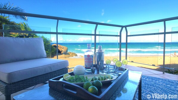 Our balcony, overhanging Rincon's famous "Sandy Beach."