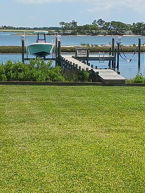Backyard view with lift